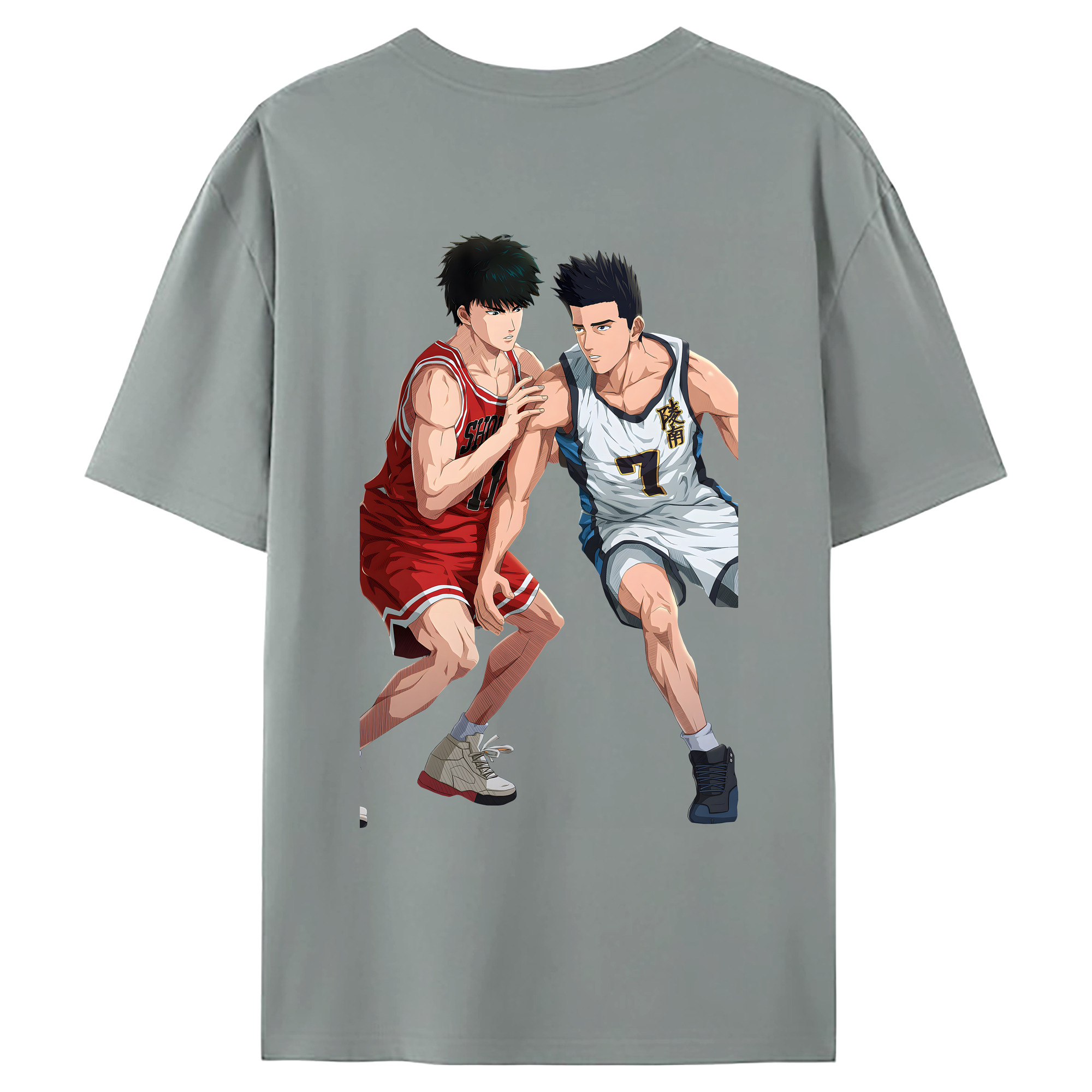 （画像用） SLAM DUNK／スラムダンク 綿100％ メンズ半袖Tシャツ（バックプリント） 通気性